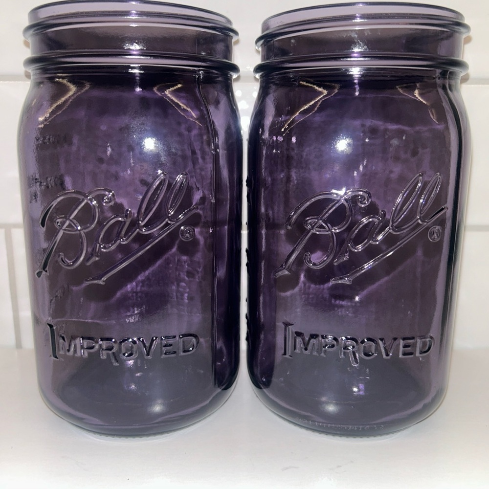 Purple Ball Mason Jars